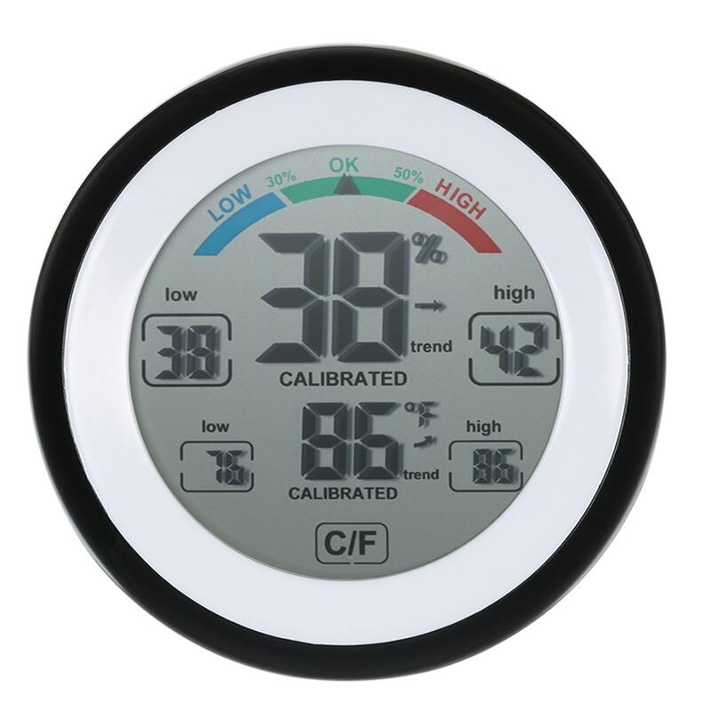 Digitale Lcd Display Indoor Thermometer Hygrometer Ronde Draadloze Elektronische Temperatuur-vochtigheidsmeter Weerstation Tester Bl