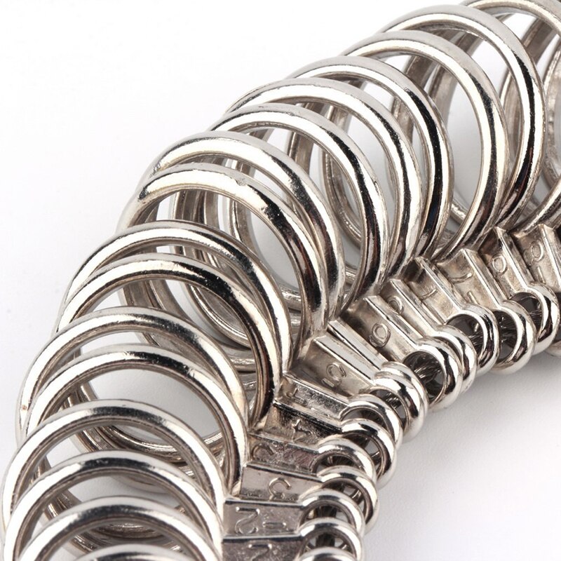 Metal Ring Sizer Set Measuring Ring with Rings Mandrel Sizer Finger Sizing Measuring Stick Ring Jewelry Tools Set