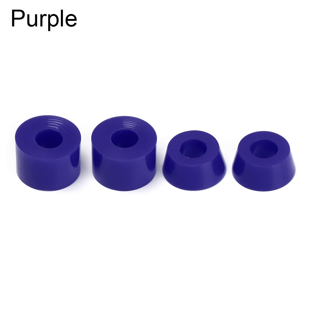 4Pcs Skateboard Bushing Truck Wheels Axle Bushings Scooter PU Cushion Dancing Longboard Skateboard Shockproof Accessories: Purple