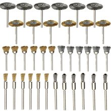 Brass Brush set Metal Sanding Wood carving Dusting Degreasing burr 36pcs