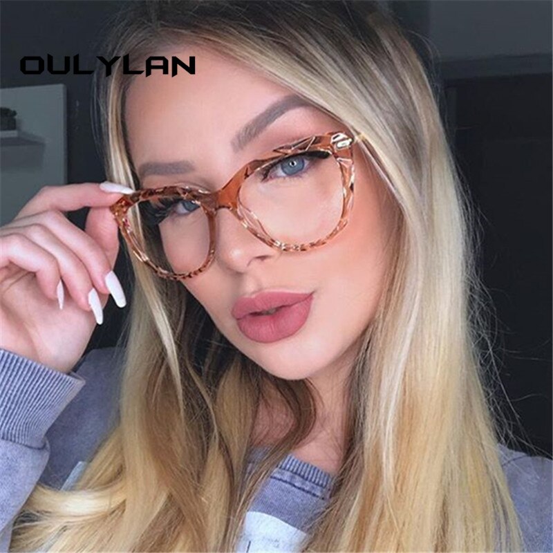Oulylan Transparante Brillen voor Vrouwen Mode Cat Eye Brilmonturen Clear Bijziendheid Frame