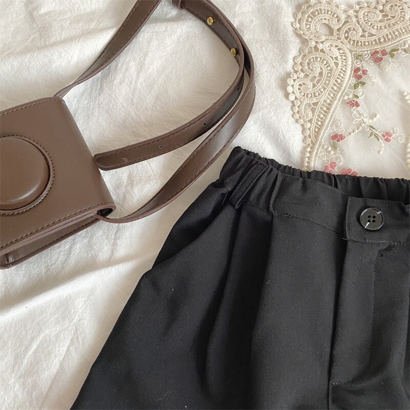 2022 Spring Summer Korean Children&#39;s Clothing Boys Girls Pants Button Foreign Style Shorts