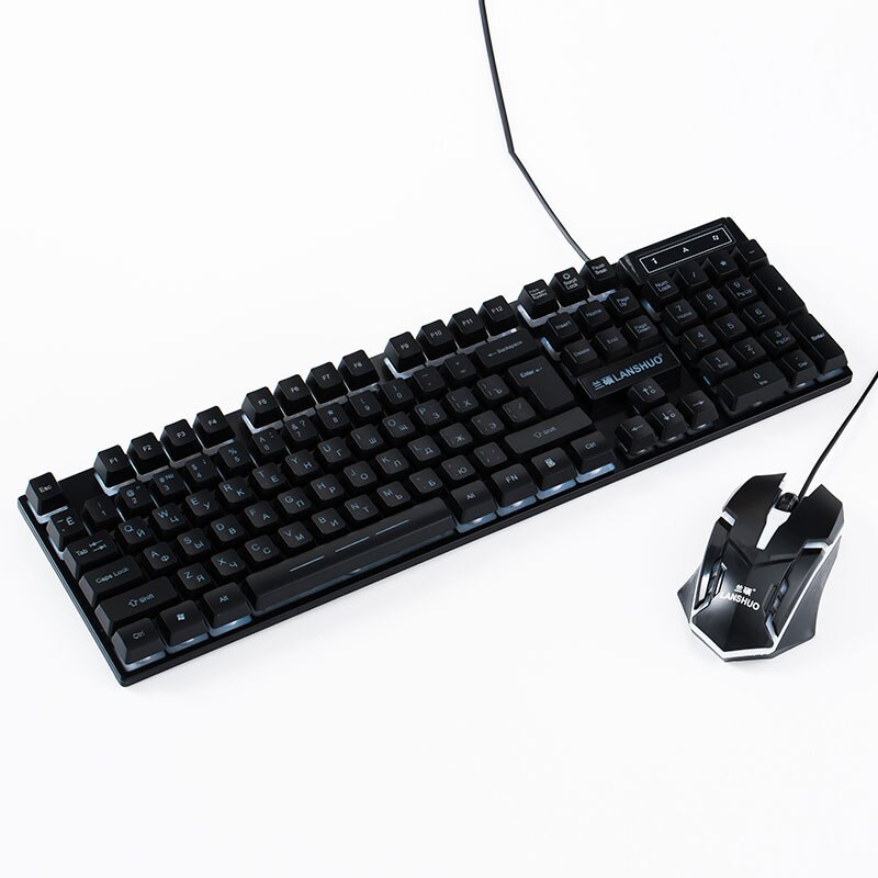 Wired USB Luminous Office Typing Game Russian Keyboard Game Desktop Computer Notebook Home Keyboard Set