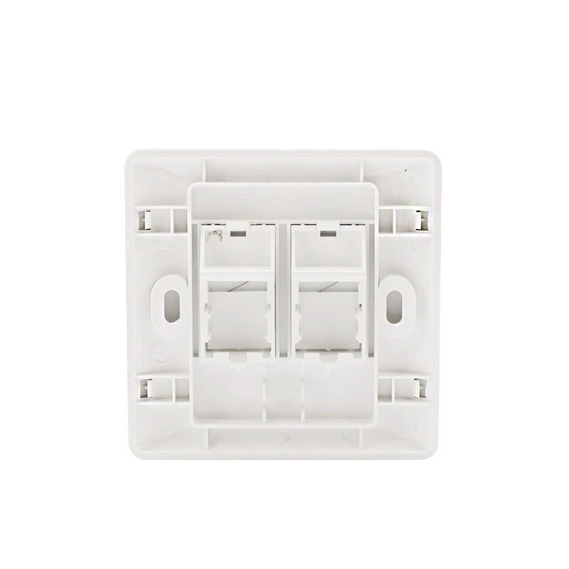 2 Port CAT5e RJ45 Ethernet Wall Surface Mount Box – Double Keystone, Unbranded