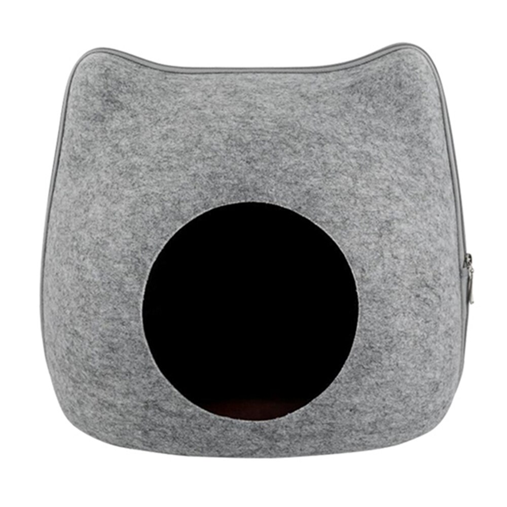 Hond Kat Bed Cave Slaapzak Vilt Doek Huisdier Huis Nest Kat Mand Producten Met Kussen Mat Voor Katten Dieren levert: H25088LGY