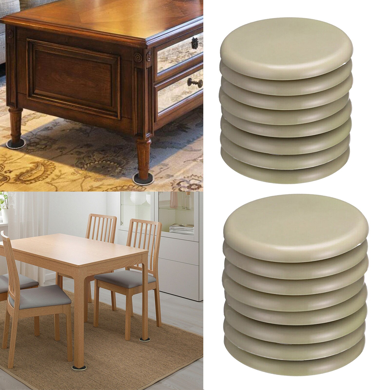 8Pc Furniture Sliders Movers Carpet Moving Protector For Furniture Hardwood Legs