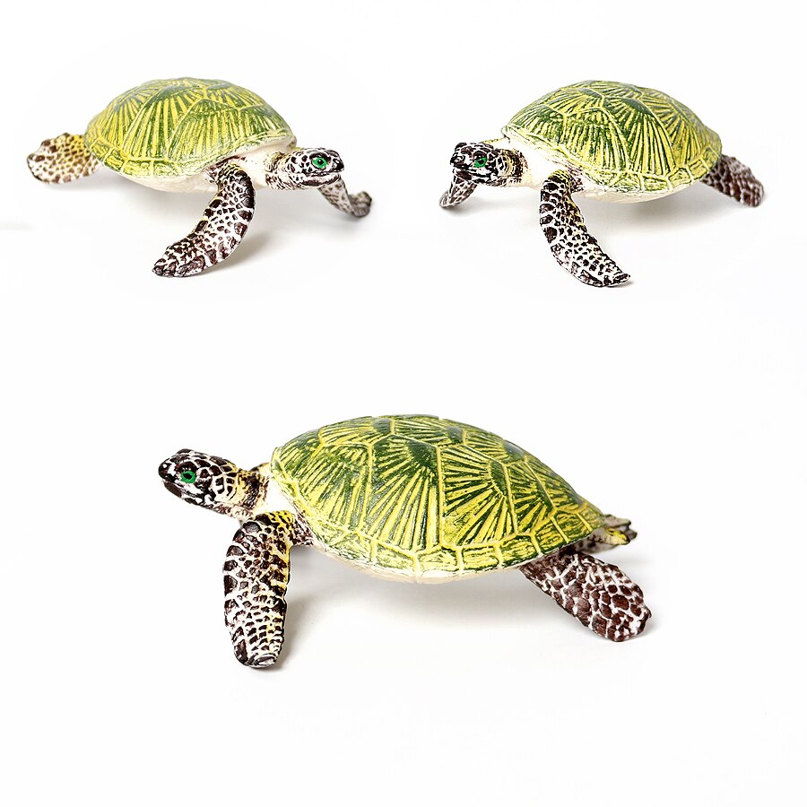 Realistische Plastic Zeeschildpad Levensechte Schildpadden Oceaan Dier Kleine Schildpad Beeldjes Voor Party Favor Decoratie Educatief Speelgoed