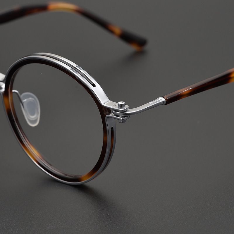 Japanische Hand-gemacht Hohl Titan Acetat retro Runde Brille Rahmen Für Männer Frauen Optische Verordnung Myopie Brillen Rahmen