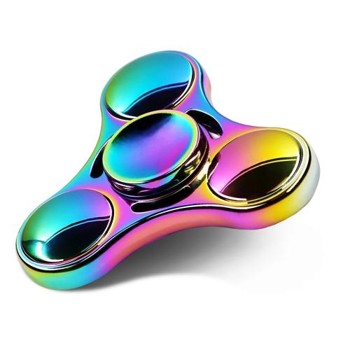 Combo de deslizador y spinner Fidget 3 en 1 de acero inoxidable con botón de clic, juguete de Metal para aliviar el estrés de adultos