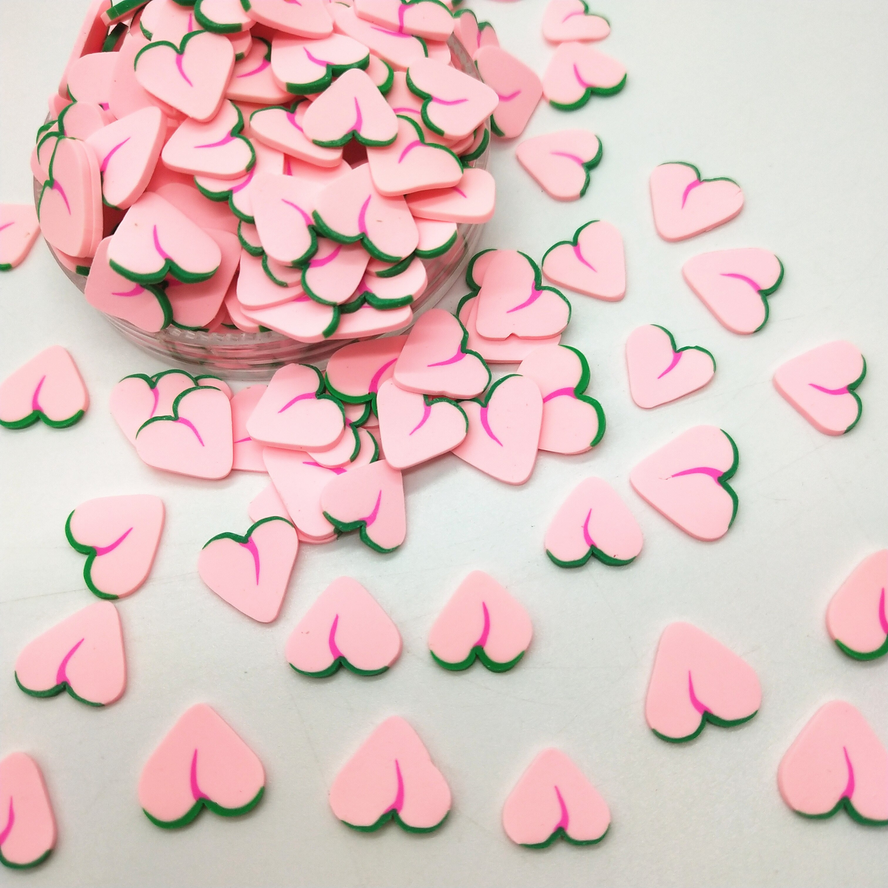 20g/lot 1cm Pink Peach Polymer Clay for DIY Crafts Plastic Klei Mud Particles Fruit Clays