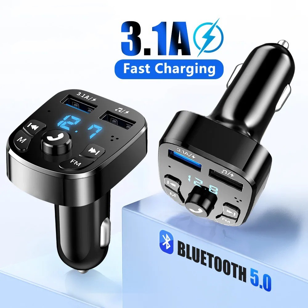 3.1A Bluetooth 5.0 Auto Bluetooth Audio MP3 Speler Dual USB Autolader Adapters Snel Opladen Bluetooth FM Zender Ontvanger