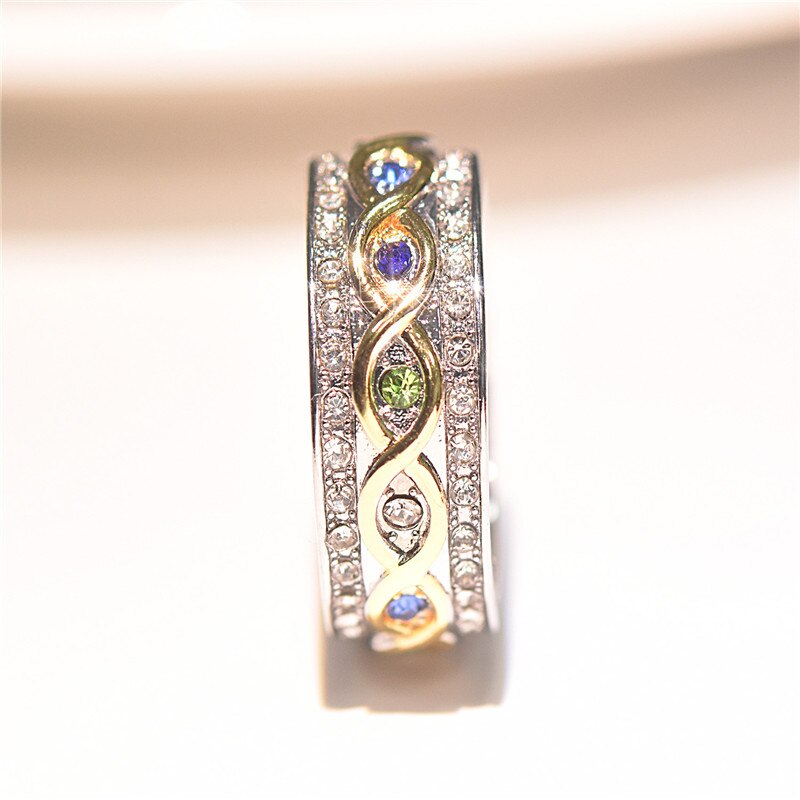 Summer Colorful ring 925 Sterling silver Bijou AAAAA Cz Stone Statement Party Wedding Band Rings for women men Family Jewelry