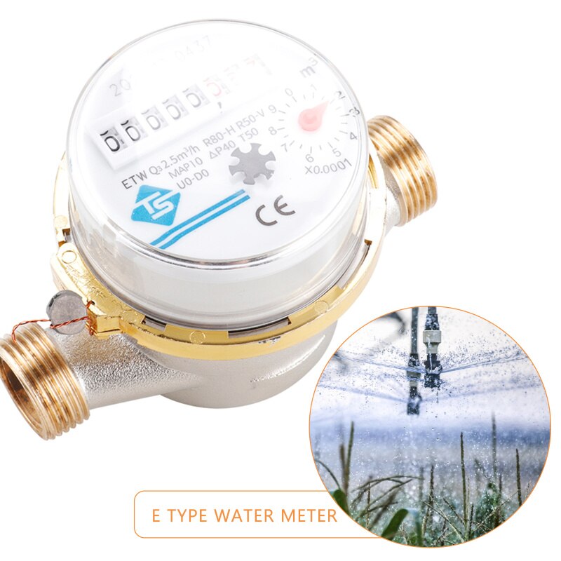 Digital Display Water Meter Household Mechanical Rotary Wing Cold Water Meter E-type Pointer Combination Meter Flow Meters