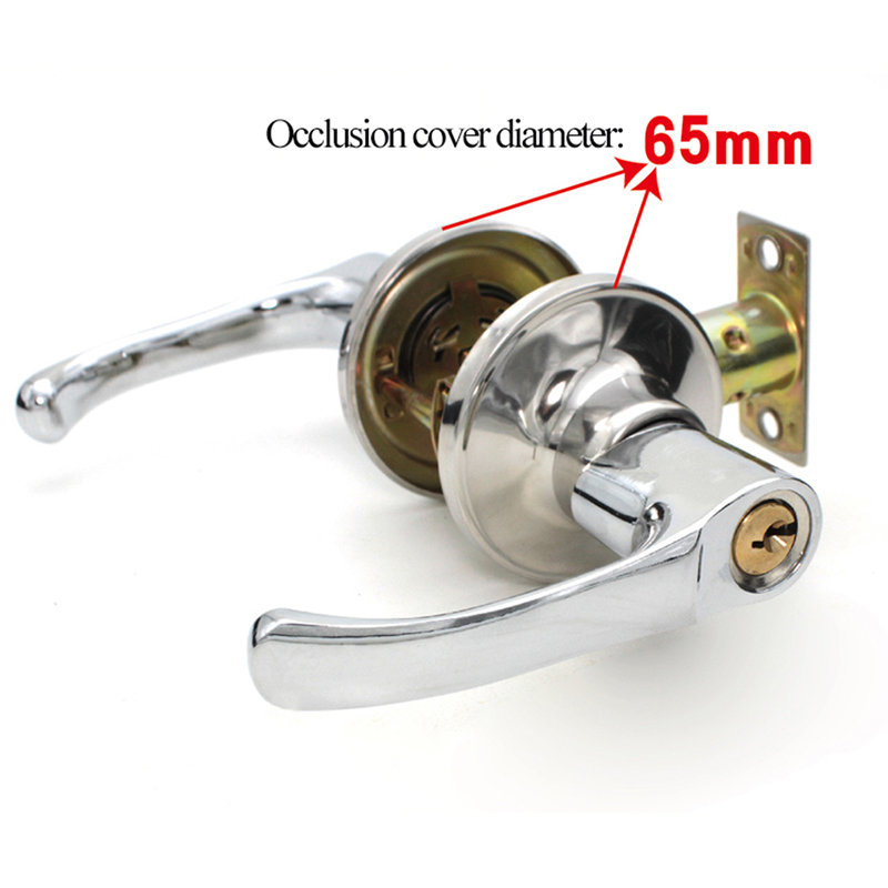 Stainless Steel Three-Bar Style Handle Door Lock Knob With Keys, Zinc Copper Alloy Universal For Interior Doors, Bedroom 방문손잡이