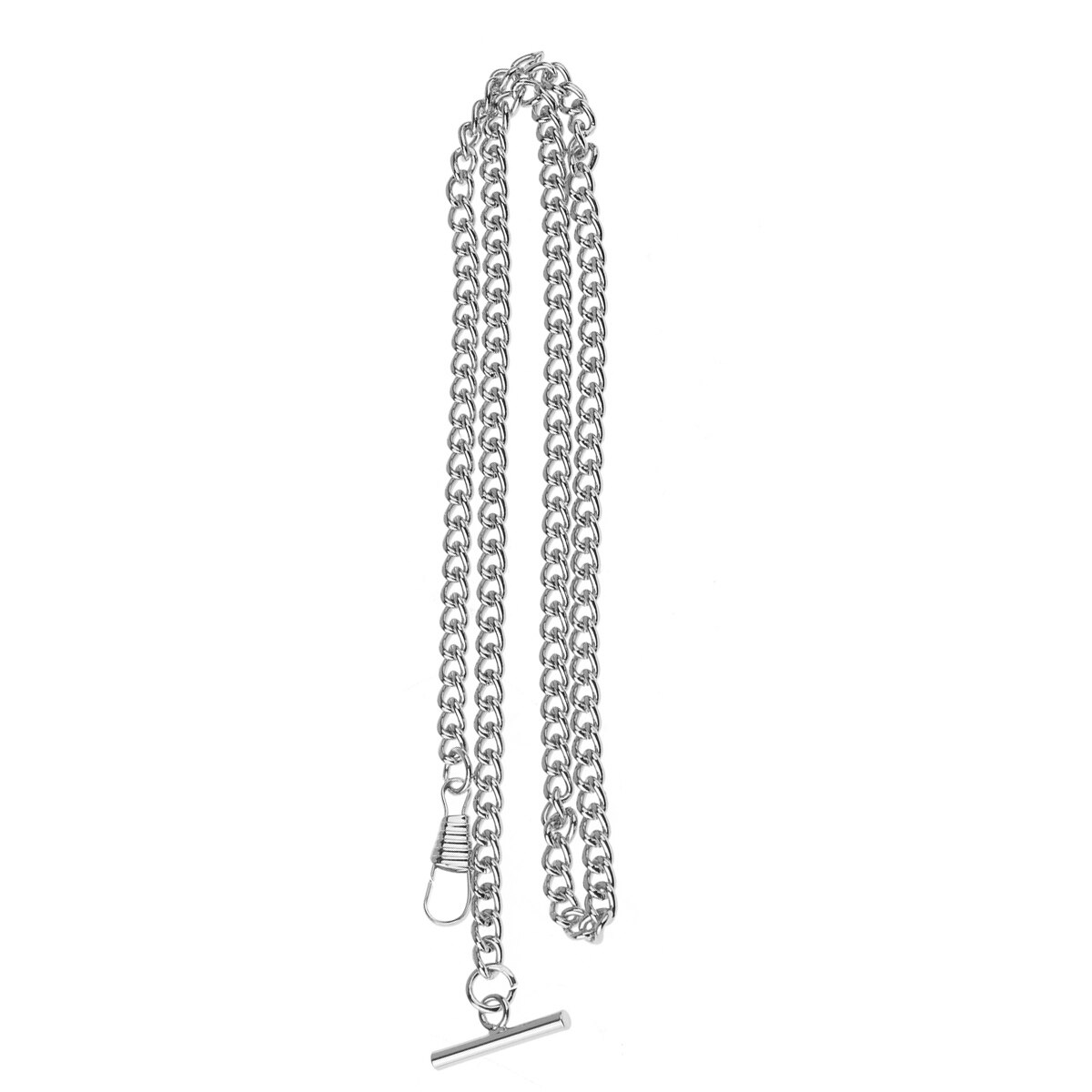 Lommeur holder kæde til mænd kvinder retro vintage sølv bronze guld lommeur kæde link med t bar antik: Sølv