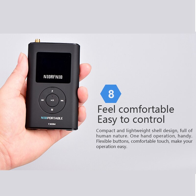 NIORFNIO Handhold Portable PLL FM Transmitter T300M 0.3W Small Output Power MP3 Broadcast Radio Transmitter