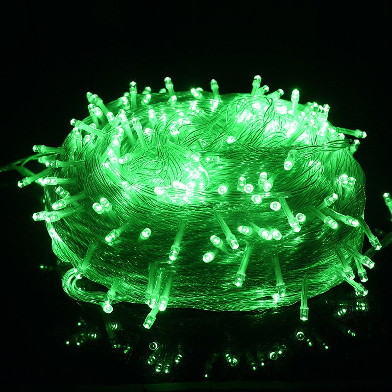 10M 100 LED Schnur Girlande Weihnachten Baum Gebühr Licht Luce Wasserdicht Heimat Garten Neue Jahr Party draussen Dekoration. B: Grün / 220V EU