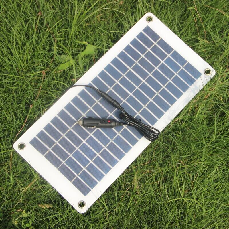 12v 20w solpanel polysilikon halvflexibel för bil/båt batteriladdare camping solcell