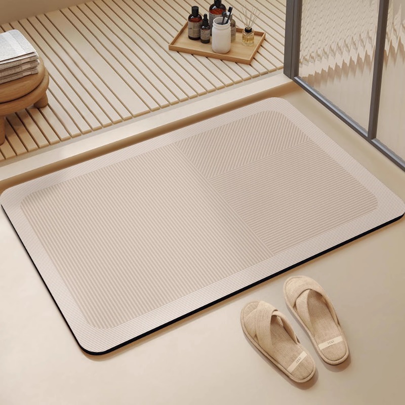 Alfombra de suelo de baño wabi, alfombra de suelo de inodoro de viento, estera absorbente fuerte de barro de diatomeas, alfombra antideslizante para puerta de baño