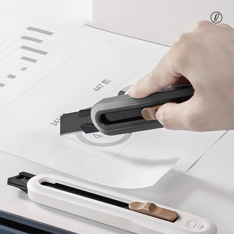 Deli Nusign Retractable Aluminum Utility Knife Box Cutter Metal Blades 18MM Self-Lock Paper нож School Office Stationery