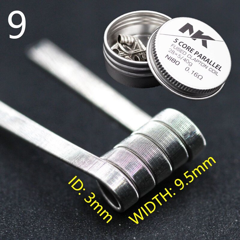 NK nach Handgemachte Nichrom vorgefertigte Außerirdischer spule Ni80 Außerirdischer V2 verschmolzen clapton vape spule für RTA RDA Zerstäuber Mod: 9. Ni80 28x5-40 6Stck