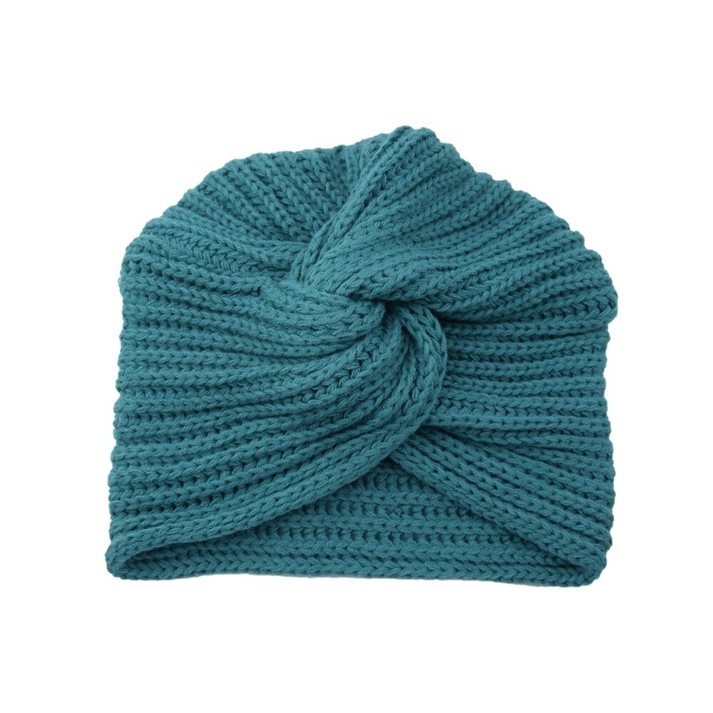 noeud Bandanas Turban automne hiver tricot Turban casquette solide Center croix femmes cheveux écharpes: 7