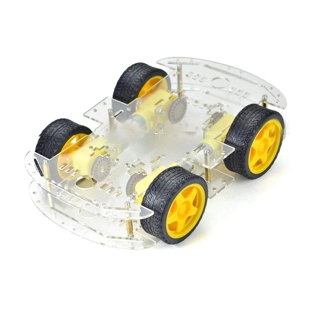 Kits de châssis de voiture intelligente Robot 2/4WD avec encodeur de vitesse pour Arduino 51, Kit de voiture intelligente à monter soi-même pour étudiant: WHITE