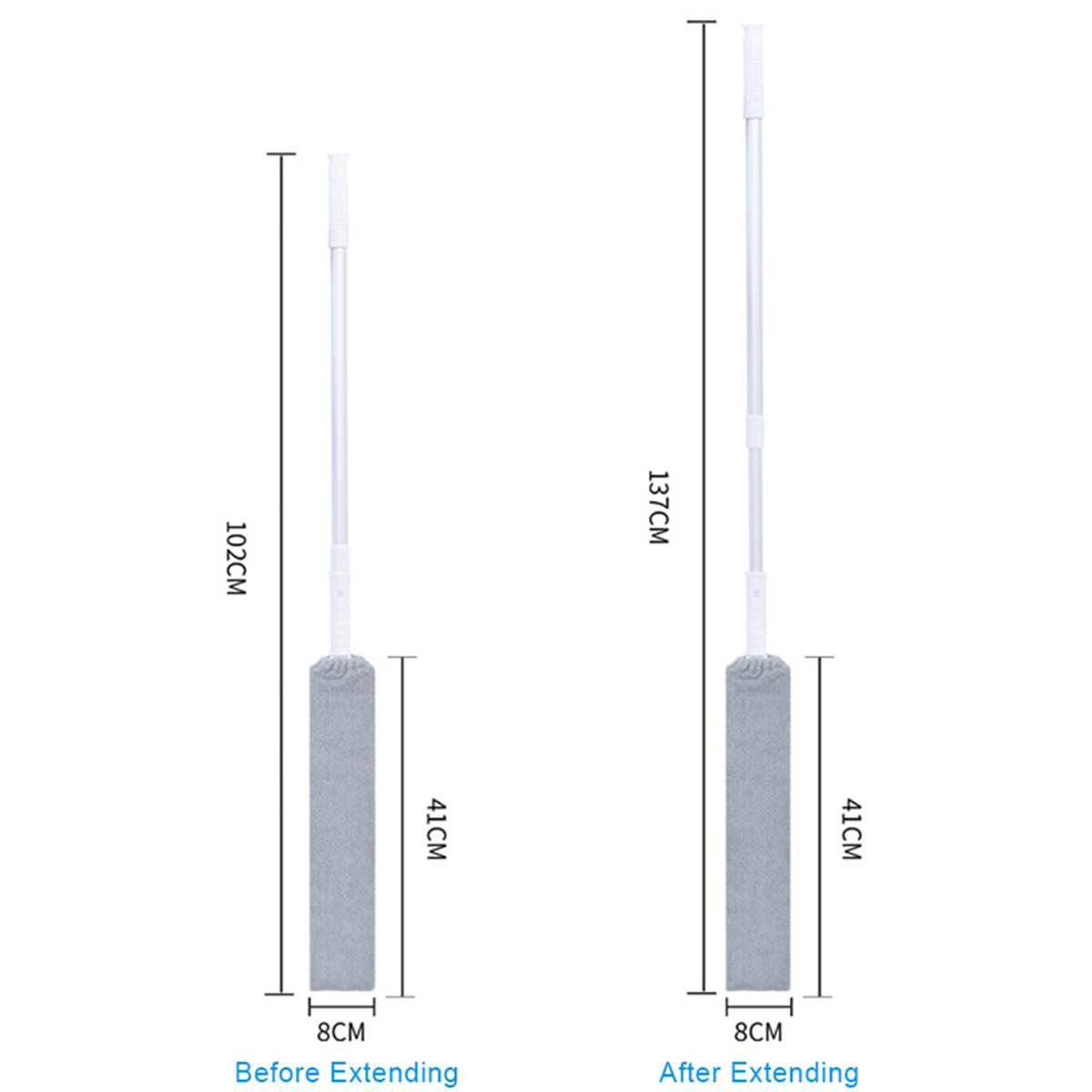 Nachtkastje Stof Borstel Lange Steel Mop Sweep Artefact Huishoudelijke Borstel Stofdoek Voor Dust Cleaner Intrekbare Kloof Gebogen Dust Cleaning