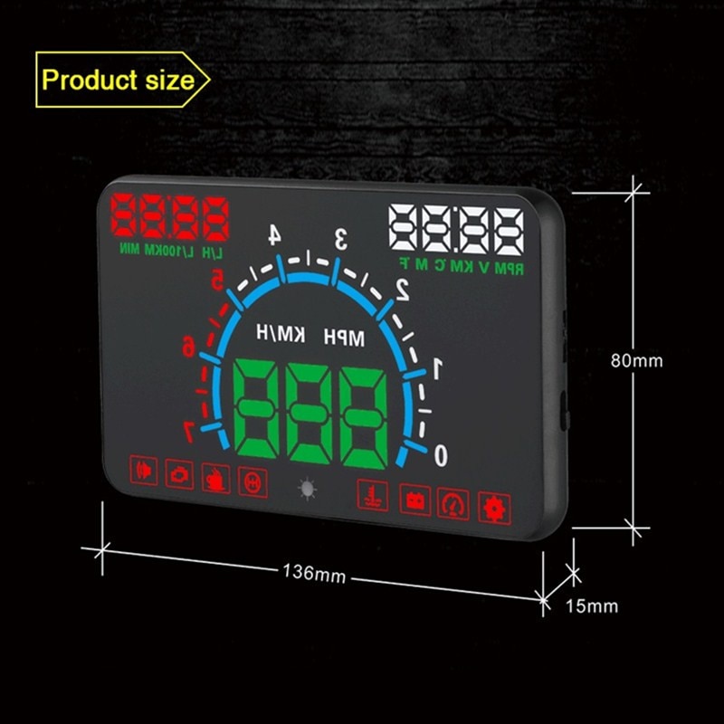 WiiYii HUD E350 car Head Up display Auto speed alarm OBD2 Windscreen Projector car electronics Data Diagnostic Tool
