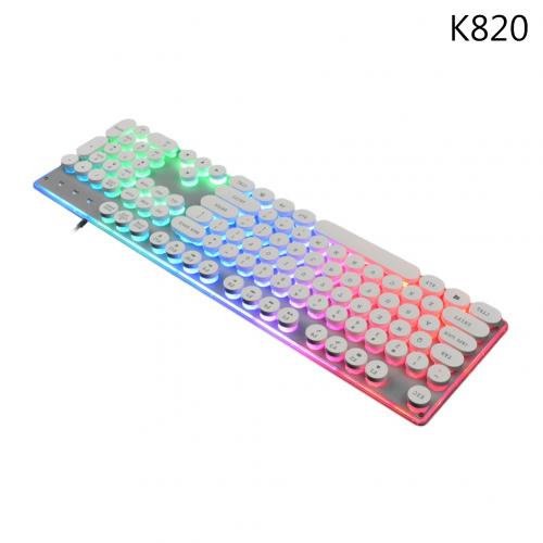 GTX30/K820 Wired USB 104 Buttons LED Backlit Gaming Keyboard for PC Computer: White2