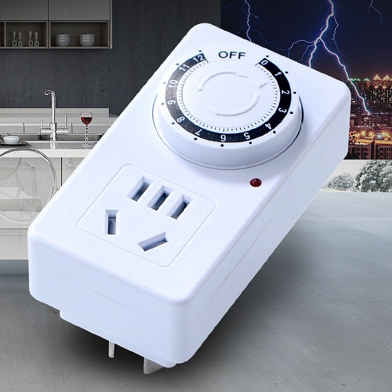 12/24 Hour Segment Timer Switch Energy Saver Plug Standard Size Hour Plug-in Timer Socket Set Programmable Time Control