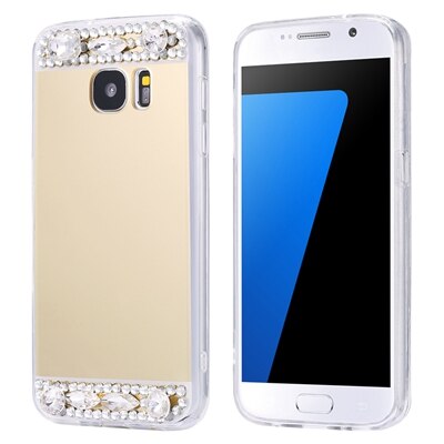 FLOVEME-funda S8 Plus con diamantes de imitación para Samsung Galaxy S8 Plus S7 Edge S6 Edge Galaxy A3 A5 , accesorios para teléfono: For Galaxy S7 / gold