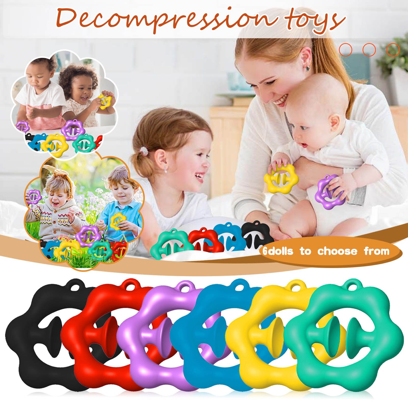Anti-stress Finger Hand Grip Autism Special Needs Stress Reliever Anxiety Relief Toys Extrusion Sensory Pinching Ball Fidget Toy