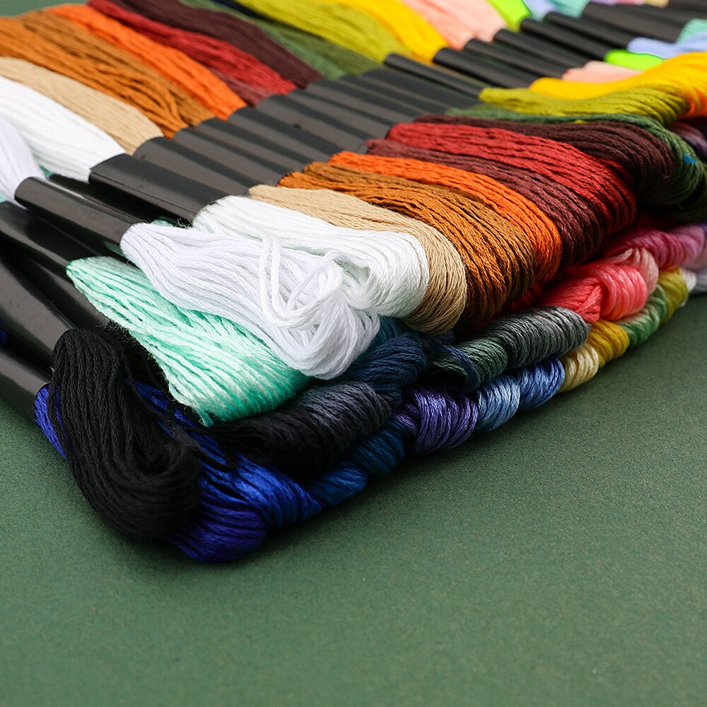 Random 100 Colors embroidery DIY Silk Line Branch Threads Similar Dmc Thread Floss Skein Cross Stitch Embroidery Threads Set