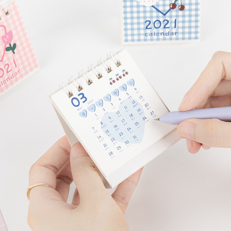Mohamm mini desk kalender sød koreansk stil tidsplan plan memo stationær