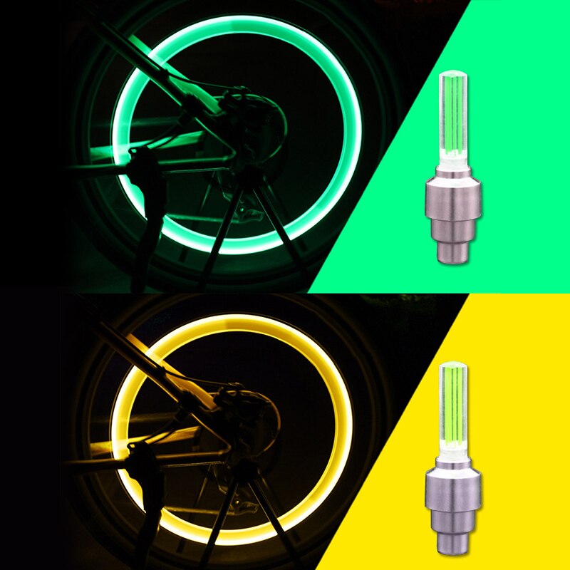 Neon- Lichter Reifen Rad Ventil Kappe Licht LED-Blitz Auto Reifen Ventil Kappen Luft Abdeckung Reifen Felge Ventil Rad Stiel Deckel Fahrrad Licht
