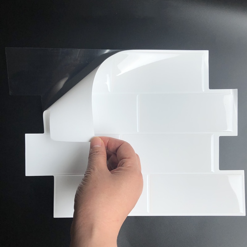 Hvid mursten subway flise skræl og stick selvklæbende vægmærkat klistermærke diy køkken badeværelse boligindretning vinyl 3d