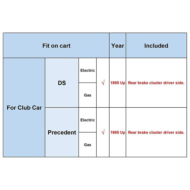 for Club Car Brake Assembly,Rear Brake Cluster for Club Car DS Precedent 1995-UP Golf Cart,103380202,Driver Side