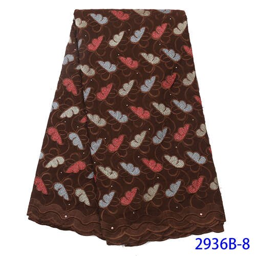 Tecido de renda suíço seda e macio, novo tecido de renda nigeriano, tecido de renda bordado para vestido africano vermelho KS2936B-2: Picture 8