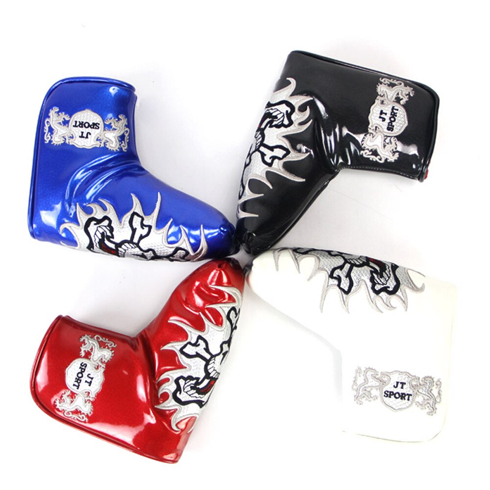 1 pçs golf blade putter cover crânio criativo golfe putter headcover com fácil fechamento e fechamento fora