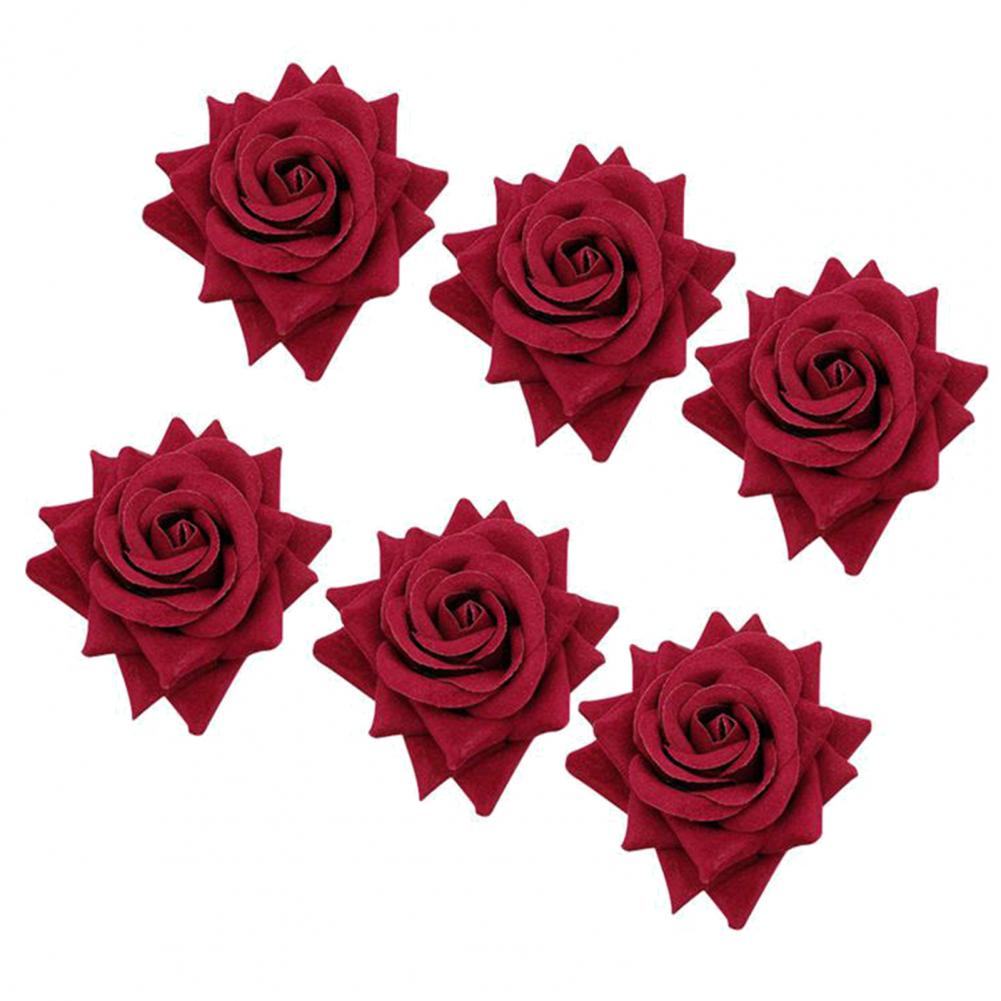 6Pcs Style Romantic Red Rose Shape Towel Buckle Napkin Ring Wedding Party Hotel Table Decor Kitchen Supplies Accessories