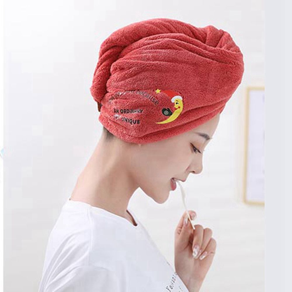 Toalla suave de microfibra para mujer y adultos, para el cabello Toalla de baño, toalla de rizo para el hogar, turbante para secar el cabello, 1 unidad: red