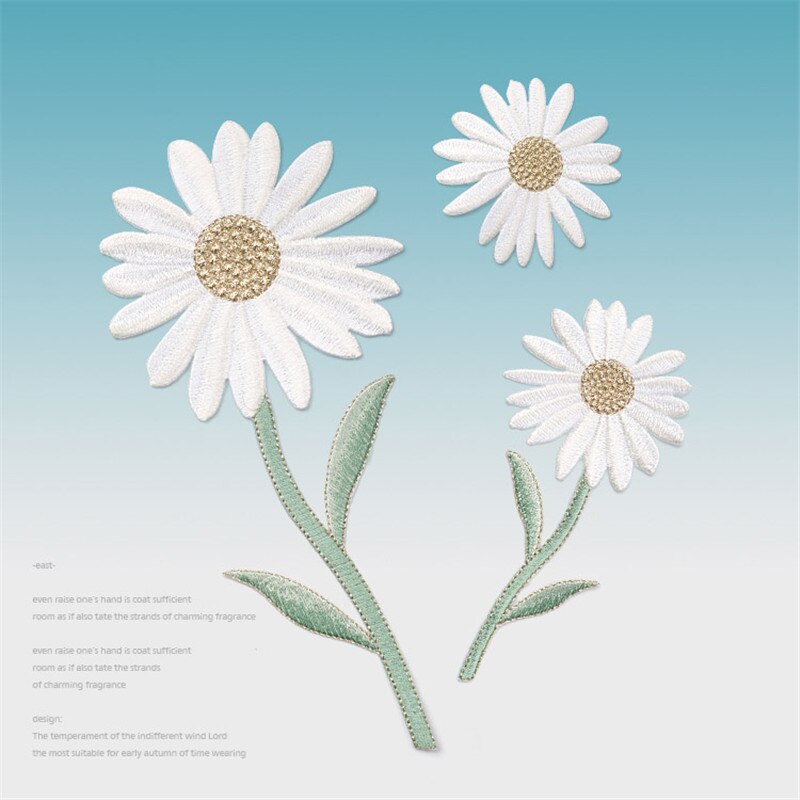 Middelgrote bloemenpatch badge patches geborduurde applicatie naaien strijkapplicatie kleding kledingstuk roos kleding accessoires