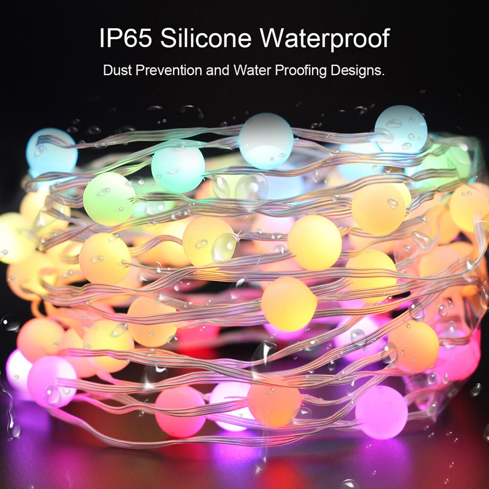 Tuya Smart WiFi LED String Lights Music Sync Remote Waterproof USB Garland Lights RGB Fairy Lights with Alexa Google Home