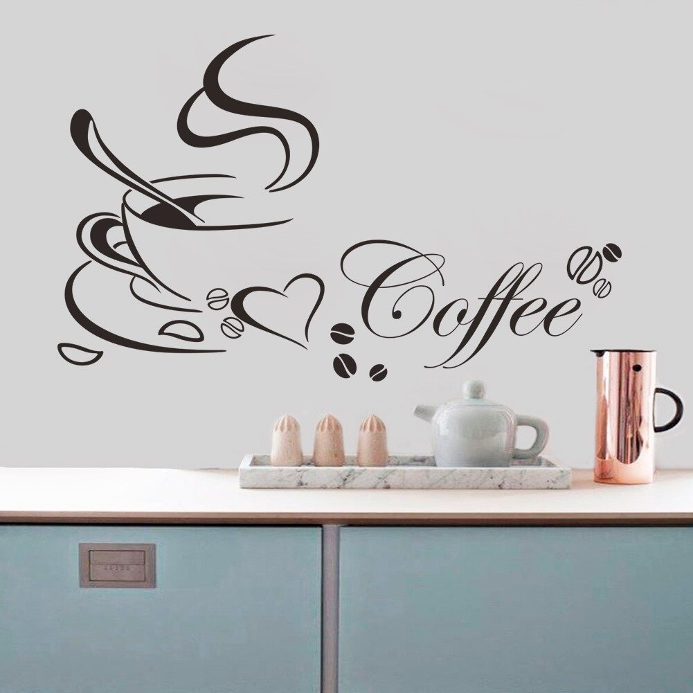 Speciale Grote Koffie Mok Cup Muurstickers Voor Woonkamer Keuken Koffi