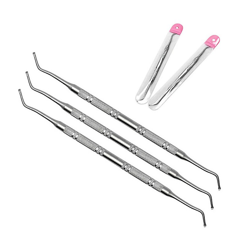 5 Pc Stainless Steel Clean Up Nail Ditch Picker Shaving Spoon Double-Headed Ingrown Nail Manicure Toenail Seam Dirt Tool