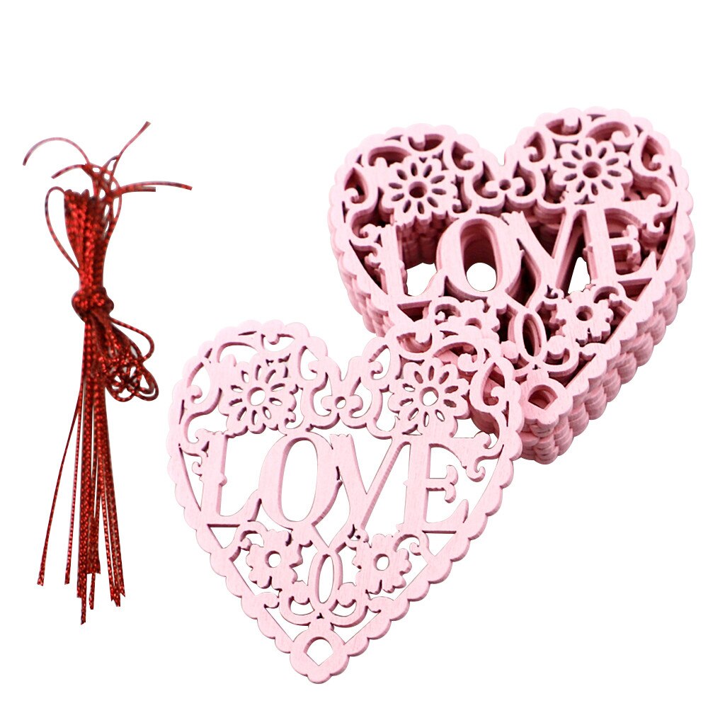 Fournitures de mariage festives en bois, décoration en cœur creux pour la saint-valentin, amour: C