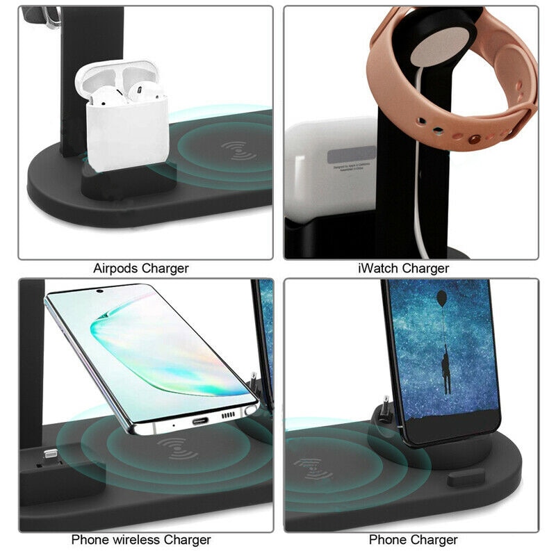 3 In 110W Qi Draadloze Oplader Stand Voor Mobiele Telefoon Snel Opladen Dock Station Telefoon Oplader Voor Airpods Pro voor Apple Horloge