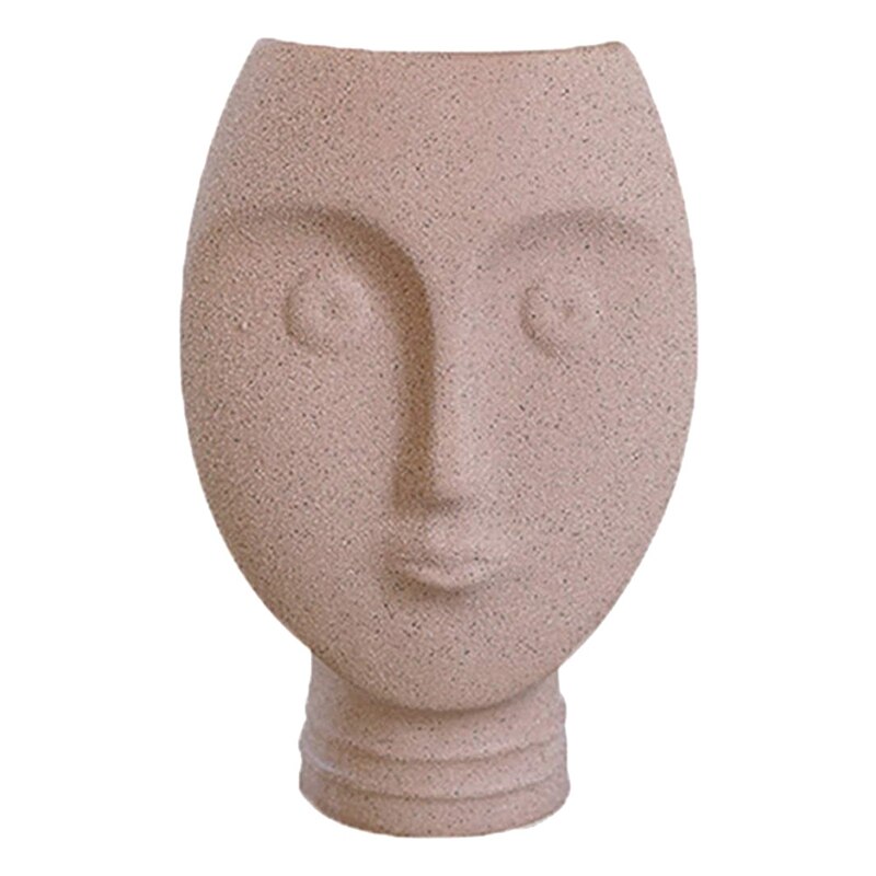 Indoor Outdoor Head Planter Pot Clay Succulent Planter Vase Greek Statue Planter Urn Home Garden Decor Sculpture: Pink