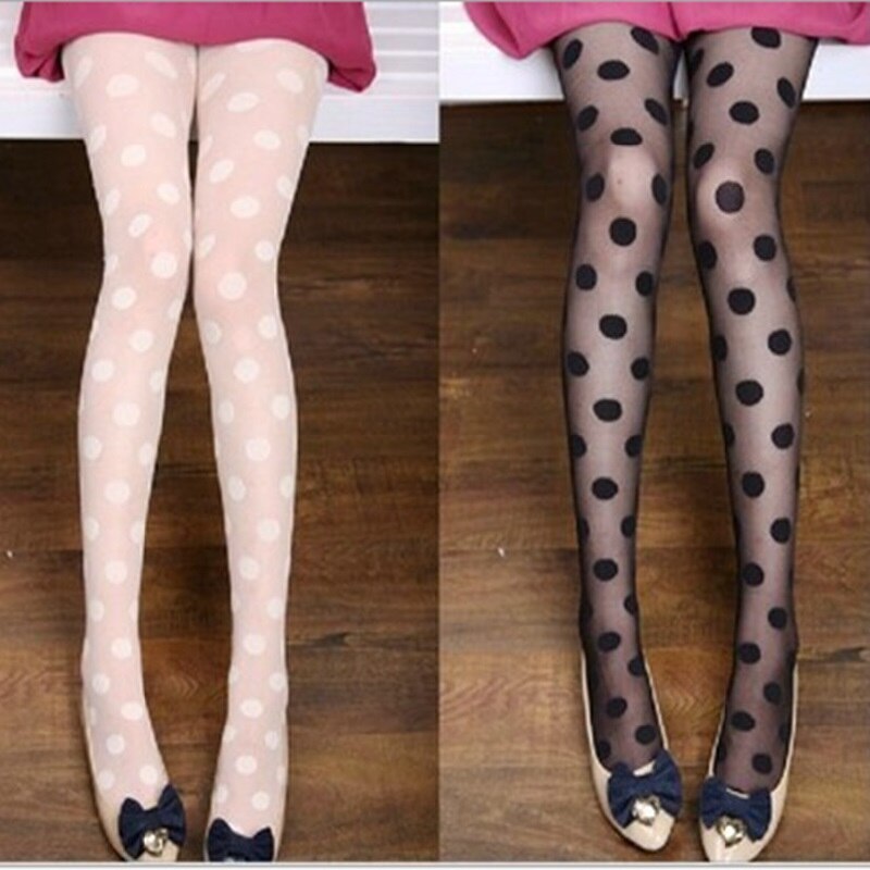 Vrouwen Panty Klassieke Kleine Polka Dot Zijden Kousen Dunne Dames Vintage Faux Tattoo Kousen Panty Vrouwelijke Kousen